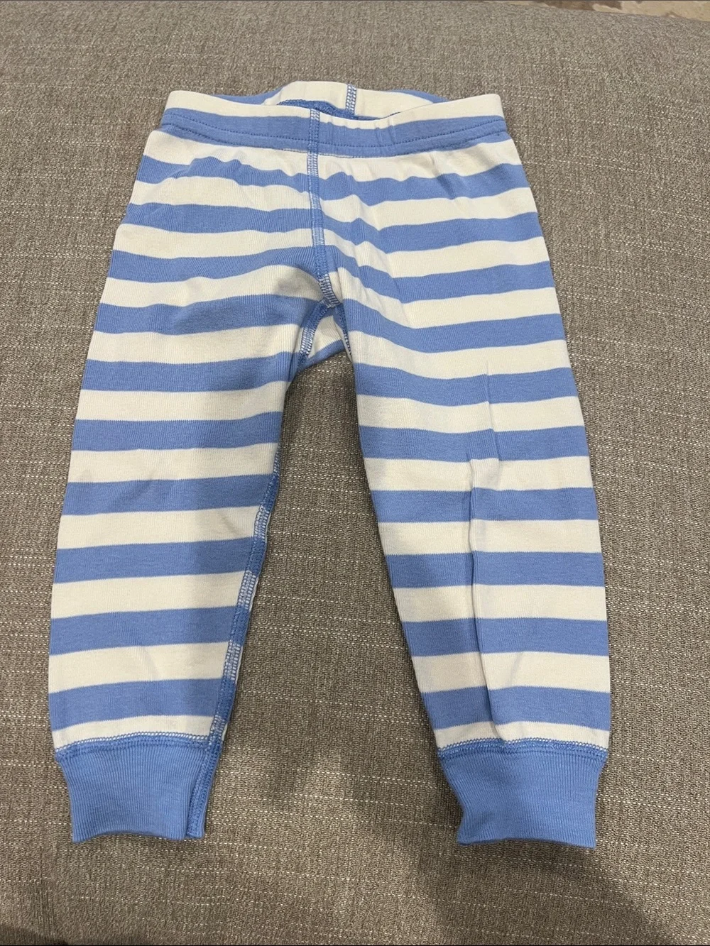 Hanna Andersson Light Blue and White Striped Pajama Set